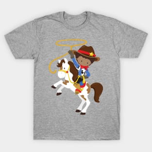 African American Boy, Cowboy, Sheriff, Lasso T-Shirt